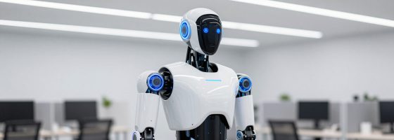 Autonomous AI robot in an office